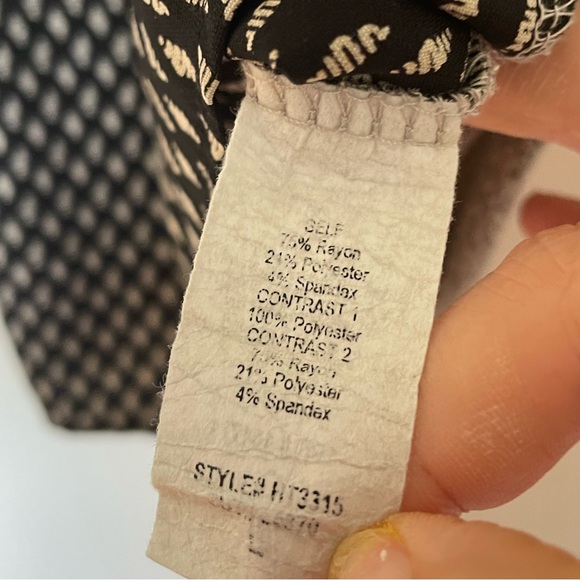 Le Lis StitchFix Gray Black Lightweight Sweater Diamond Pattern Casual Sz Large - Picture 3 of 8